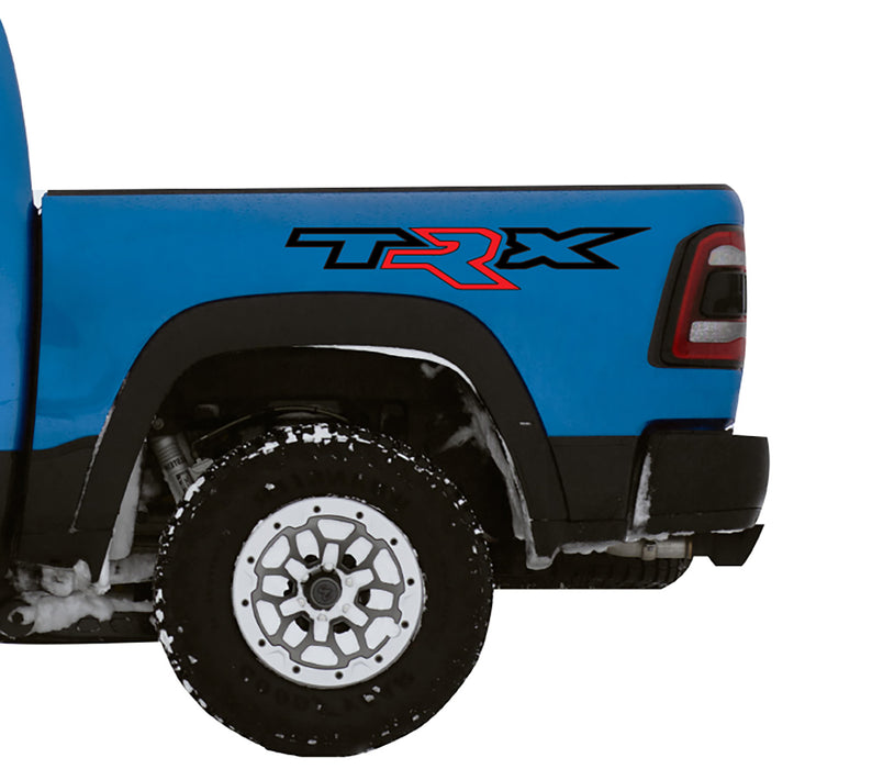 Fits 2021-2023 Ram TRX 1500 Hellcat Bedside Graphics With Red R Matte Black